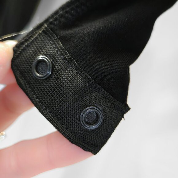 (NWT) Halara Women's V Neck Puff Sleeve Work Bodysuit Long Sleeve Black New - Picture 11 of 13